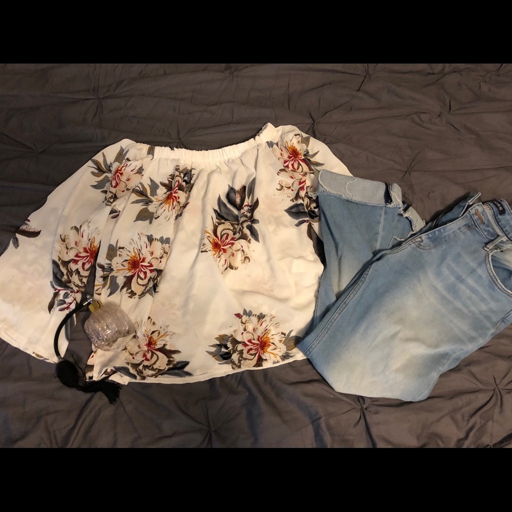 Floral off the shoulder top